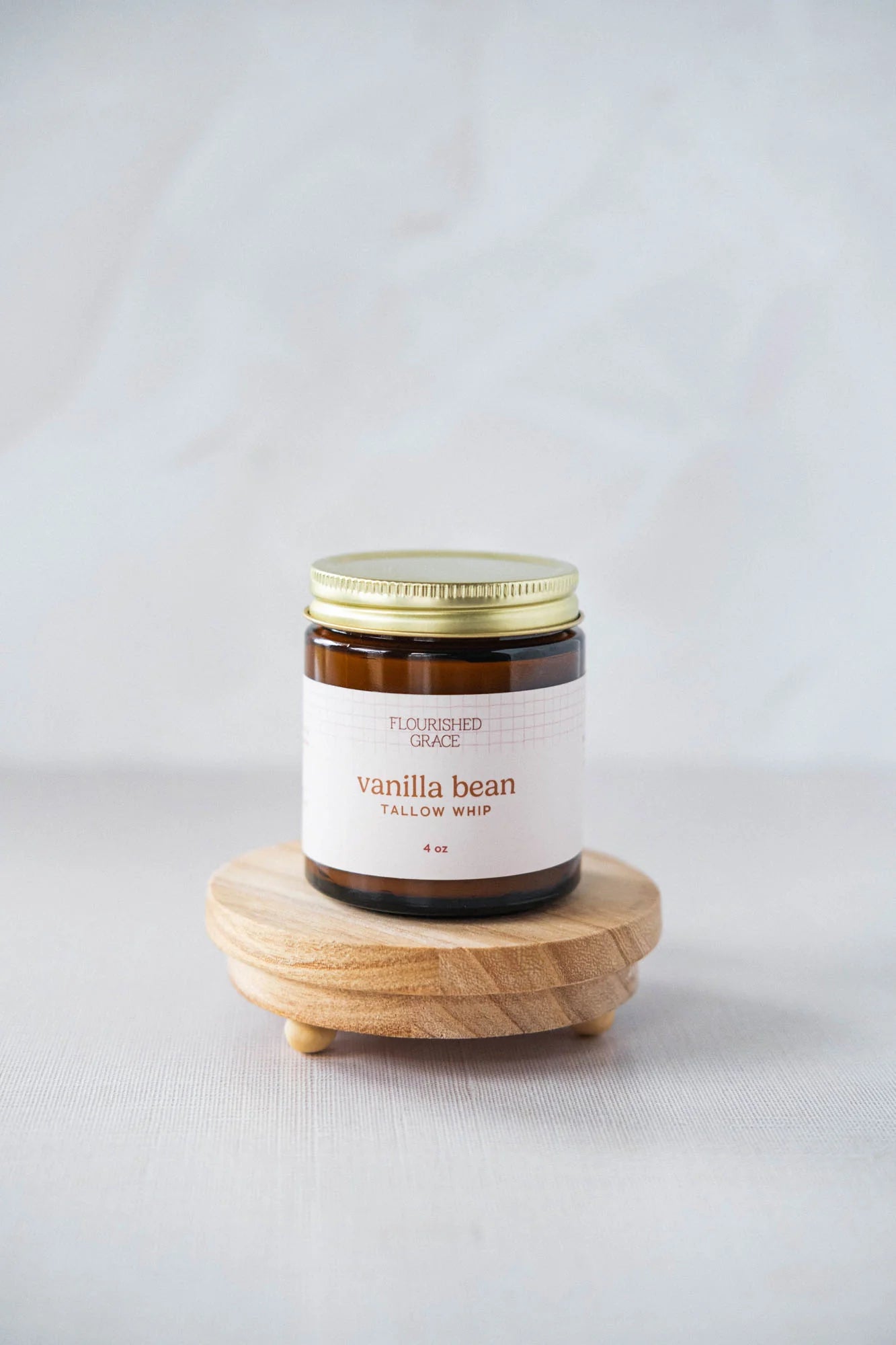 vanilla bean tallow whip flourished grace 4 oz jar